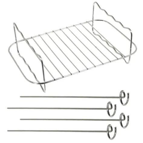 Ninja Rack | Tower | Daewoo Air Fryer Racks | Foodi AF300 AF400 AF451 Double Basket Grill Shelf Rack and Skewer x 2