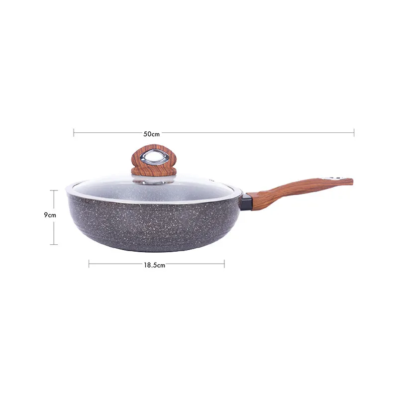 Non-stick Marble Wok Stirfry Pan, 30cm, Medical Stone Coat