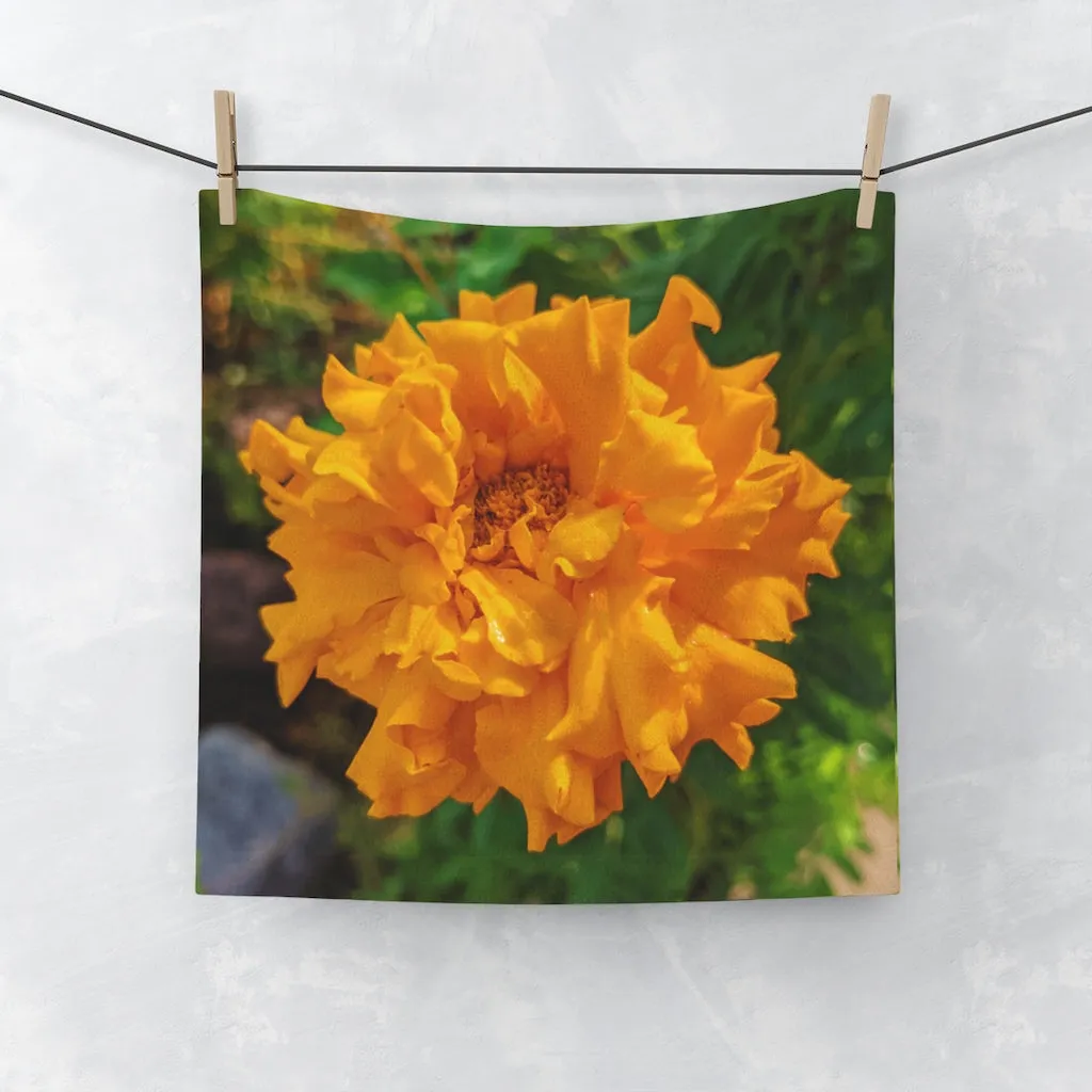 Orange Flower Face Towel