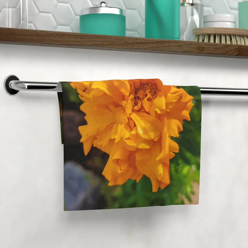 Orange Flower Face Towel