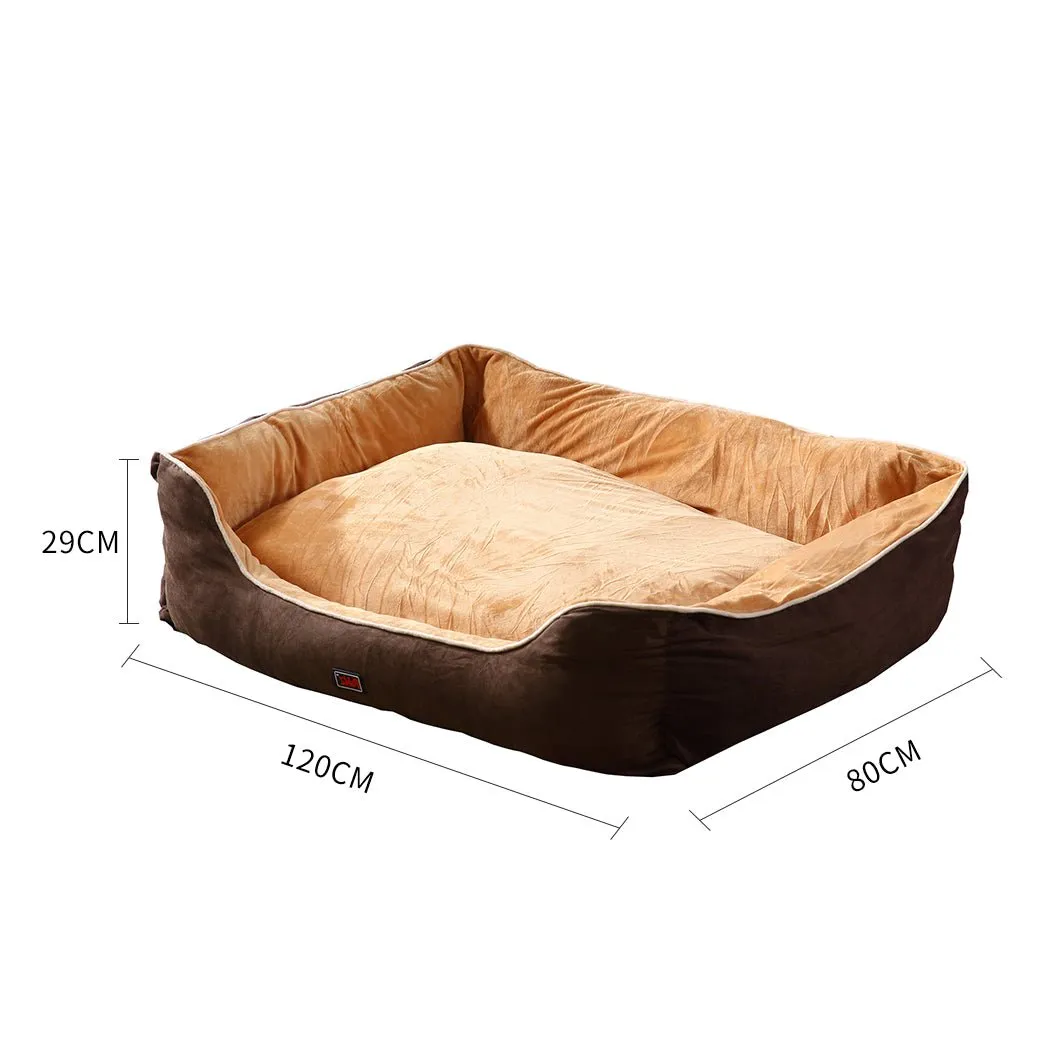 Pet Bed Mattress Dog Cat Pad Mat Puppy Cushion Warm Washable 3XL Brown