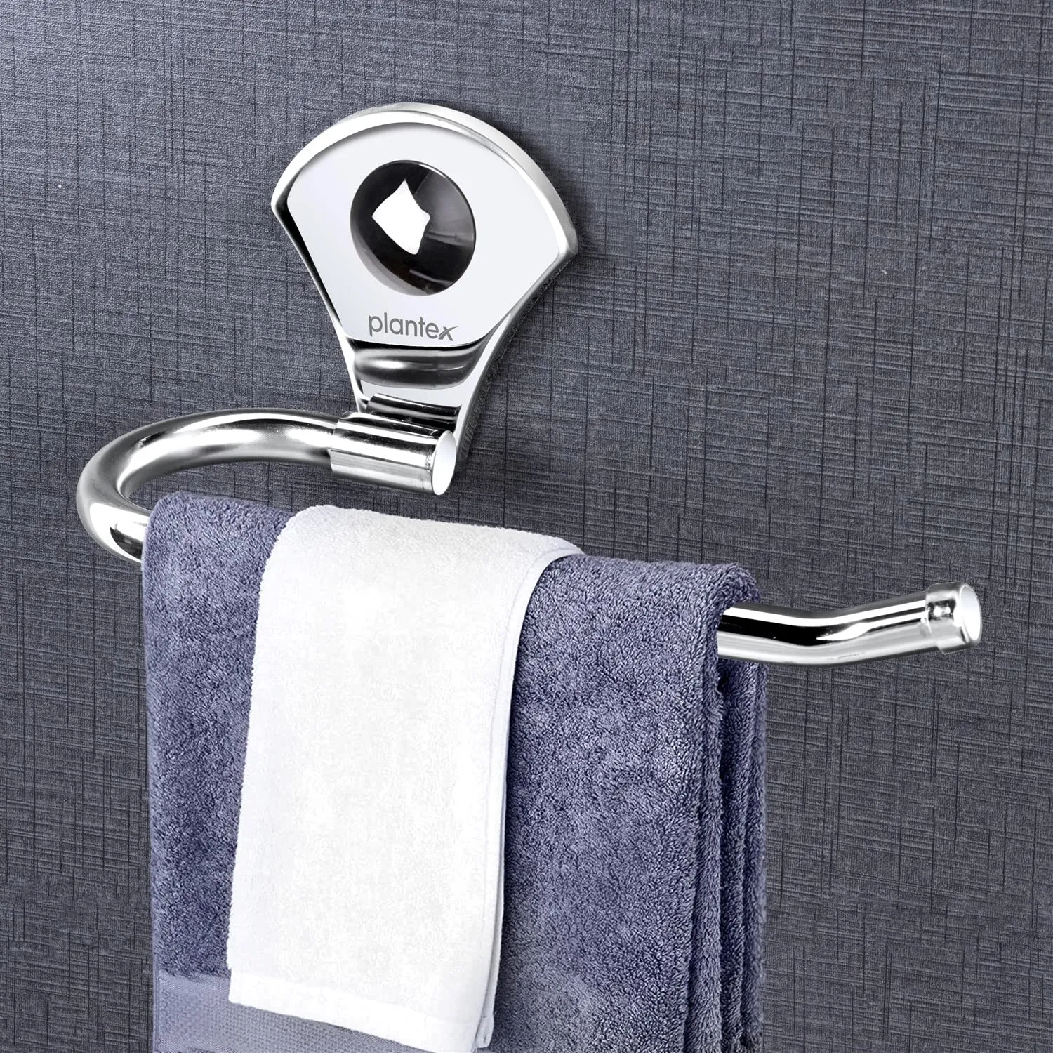 Plantex Stainless Steel Folding Towel Rack/Towel Stand/Hanger (1.5 Feet) Royal Bathroom Accessories Set/Napkin Ring/Tumbler Holder/Soap Dish