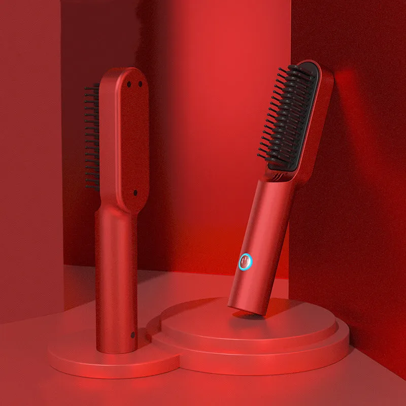 Portable USB Charging 2 in 1 Hair Straightener Comb