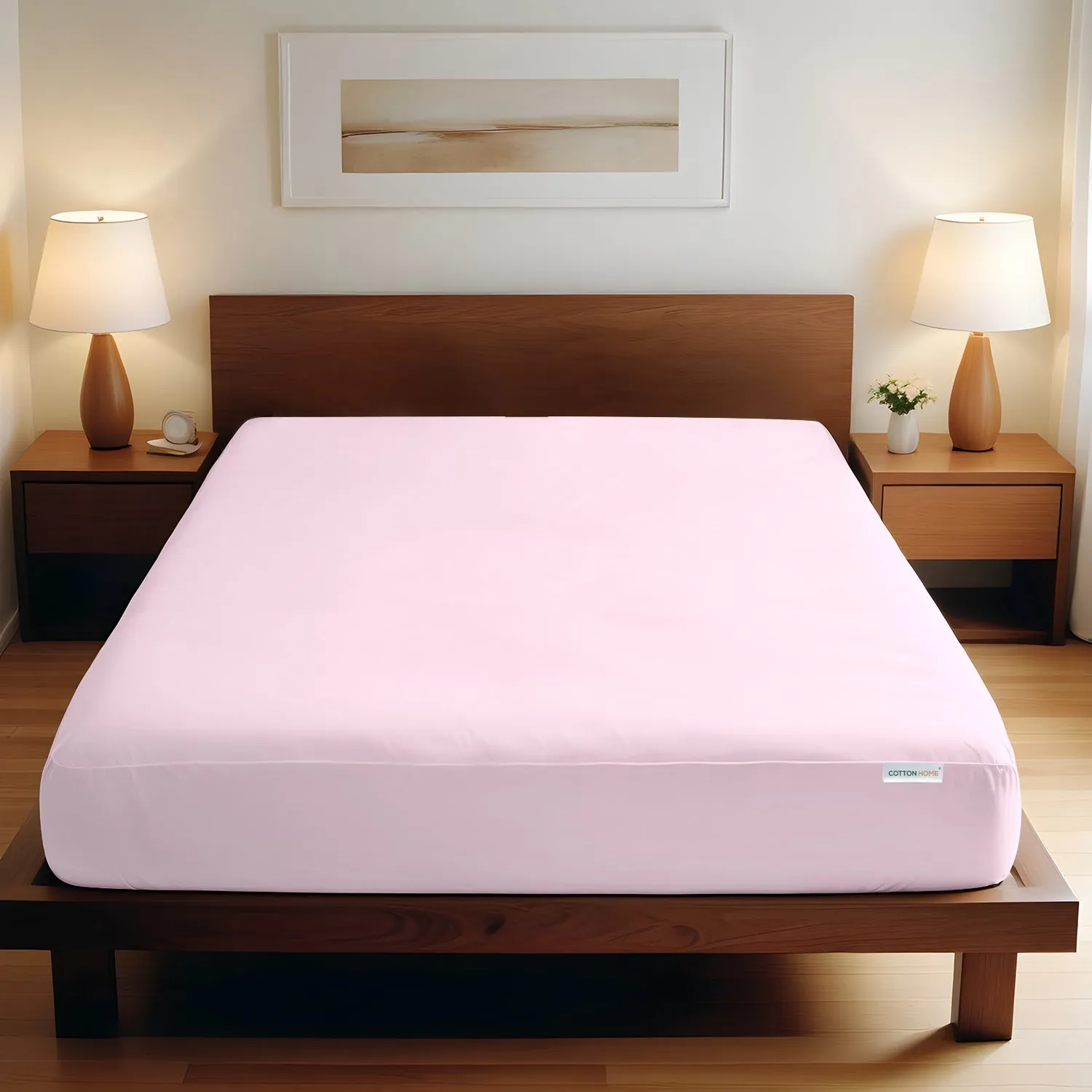 Premium Quality Super Soft Pink Fitted sheet 120x200 25 cm with Deep Pockets