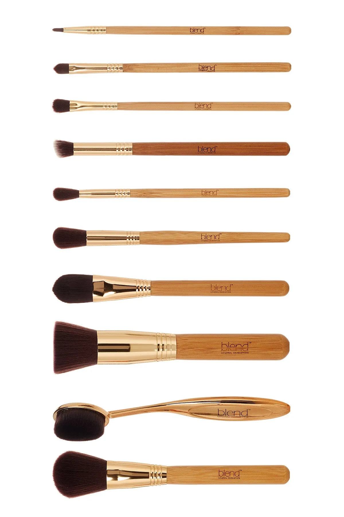 Professional Makeup Artist Complete 11-Piece Brush Kit - Bamboo