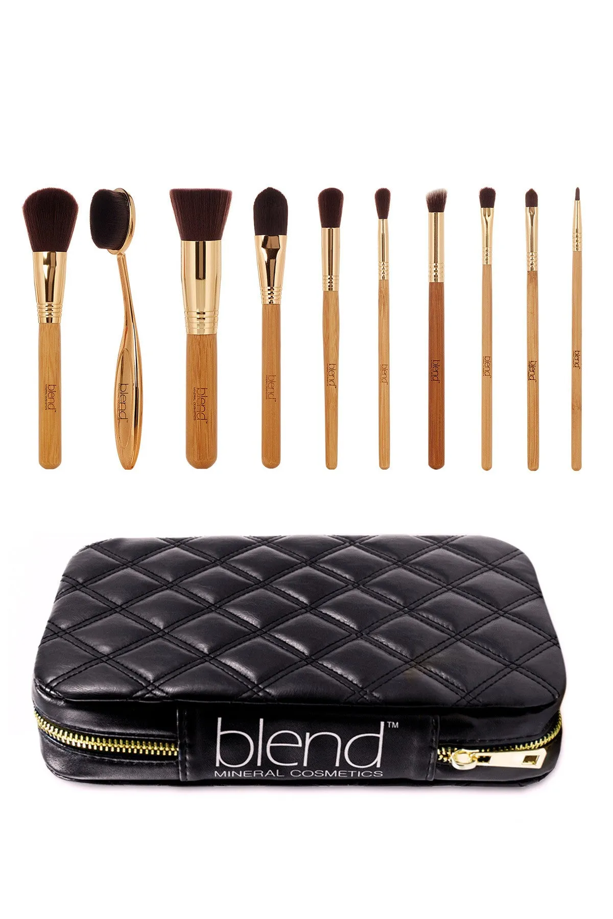 Professional Makeup Artist Complete 11-Piece Brush Kit - Bamboo