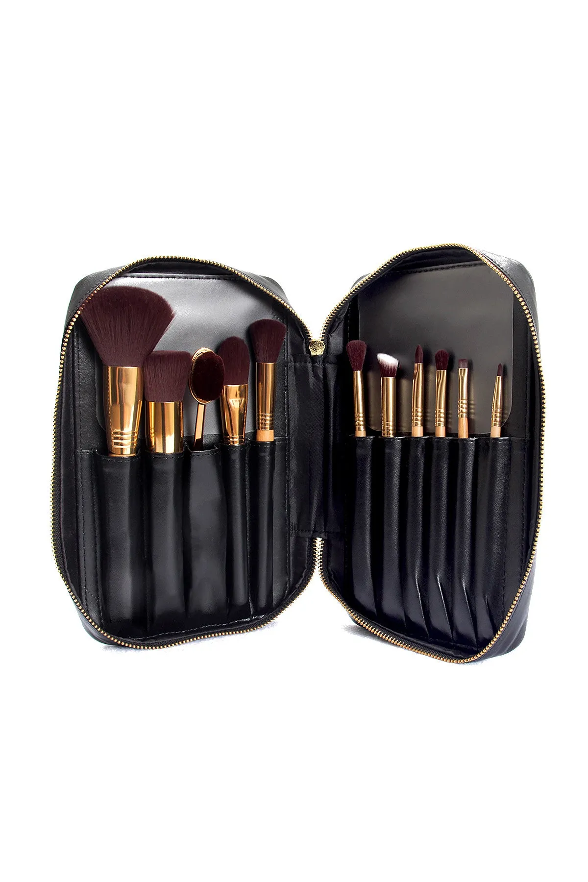 Professional Makeup Artist Complete 11-Piece Brush Kit - Bamboo