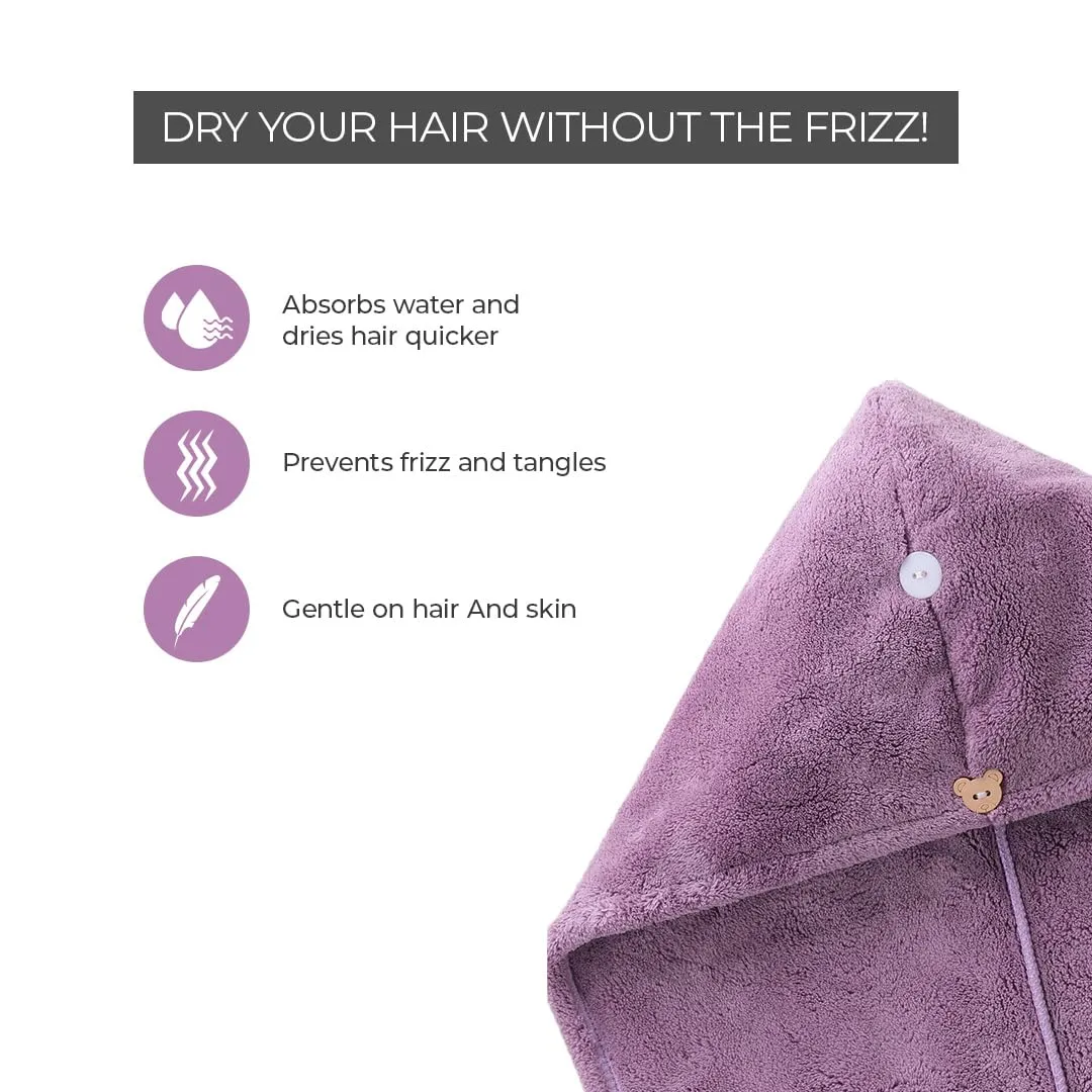 PROLIXR Microfiber Hair Towel Wrap (Lavender & Pink Combo) | Quick Drying | Frizz-Free Hair | Super Absorbent | Gentle on Hair and Skin Hair Types | Microfibre Towel | Created by Savio John Pereira