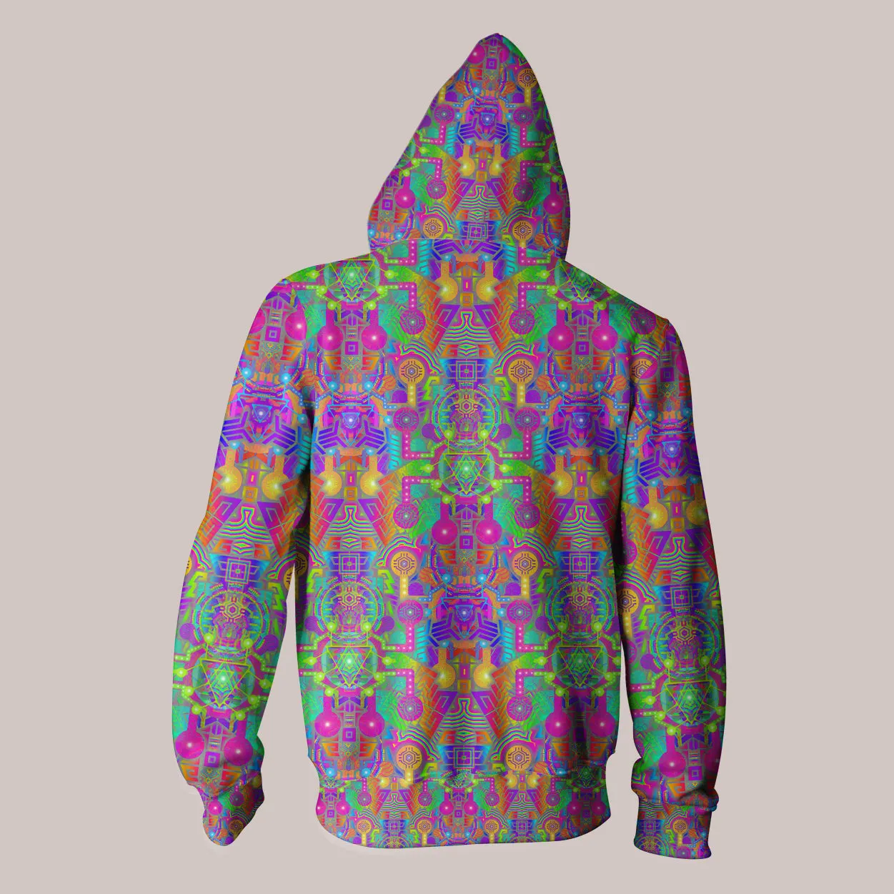 Psychedelic Hoodie (UV/RGB, Eco-Friendly, Unisex, Zip-Up) | BLEEP BLOOP