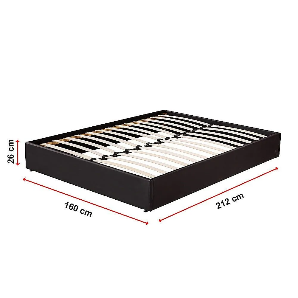 PU Leather Ensemble Queen Bed Frame Black