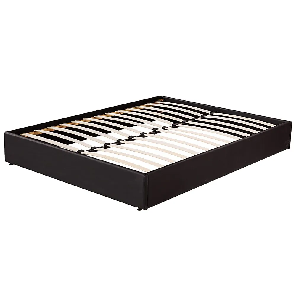 PU Leather Ensemble Queen Bed Frame Black