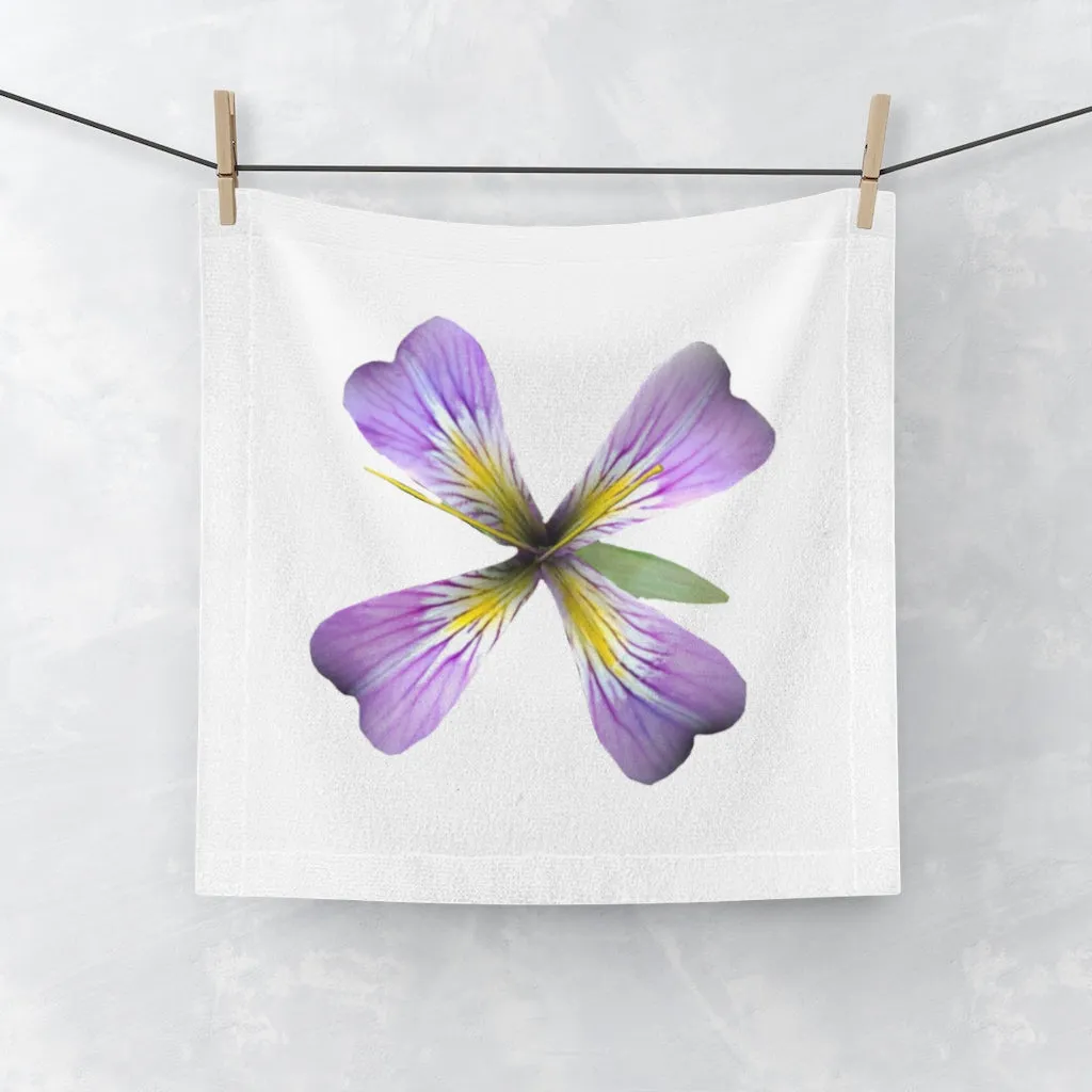 Purple Flower Face Towel