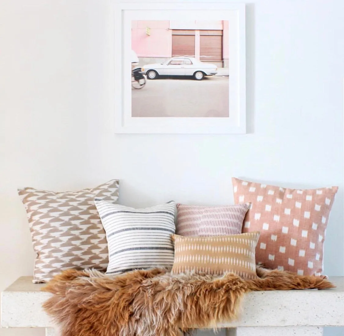 READY TO SHIP Kufri Rex Designer Pillows in Blush