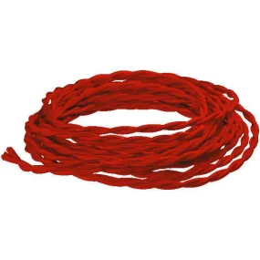 Red Twisted Cloth Wire - Per ft. - 18 AWG