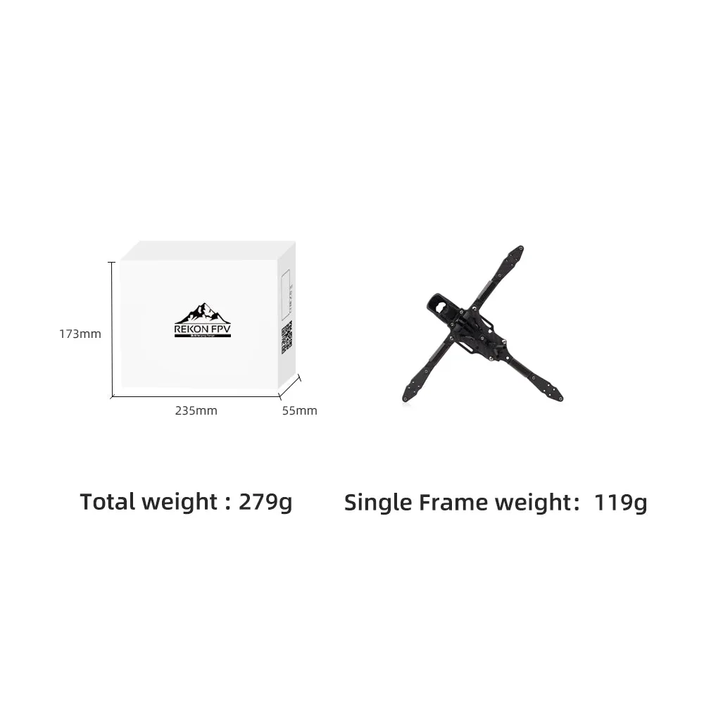 Rekon Y6 5-inch frame compatible Analog/O3/Moonlight Kit VTX long-range FPV frame/5MM arm kit