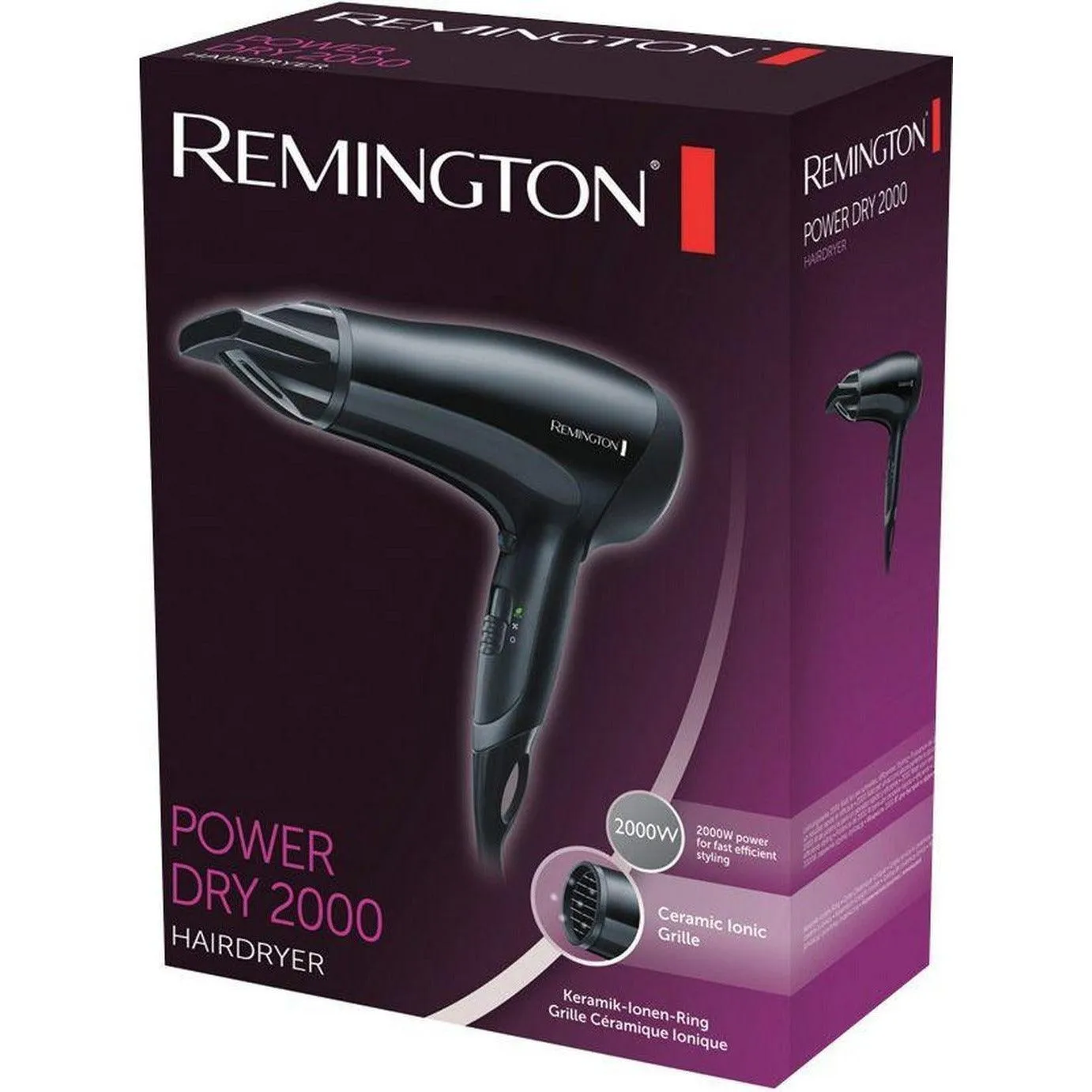 Remington Power Dry 2000W Hair Dryer - Black | D3010