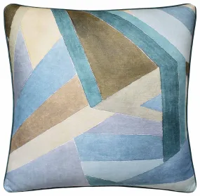 Roulade Print Aqua and Dune Decorative Pillow Ryan Studio