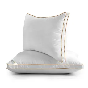 Royal Angler High Quality Wave Design Ultra Soft Premium Egyptian Cotton Dobby Jacquard  Gusset Pillow 50x75cm  5cm White