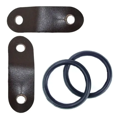 Safety Stirrup Replacement Rubber Rings with Leather Loops