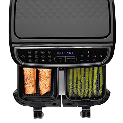 Salter EK4548 Dual Air Fryer - Double Drawer, 2 XL Non-Stick Cooking Trays