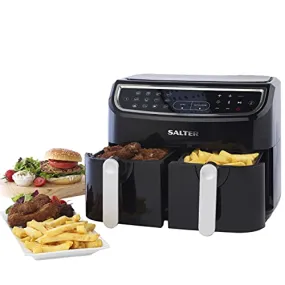 Salter EK4548 Dual Air Fryer - Double Drawer, 2 XL Non-Stick Cooking Trays