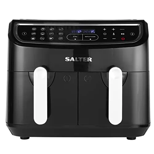 Salter EK4548 Dual Air Fryer - Double Drawer, 2 XL Non-Stick Cooking Trays