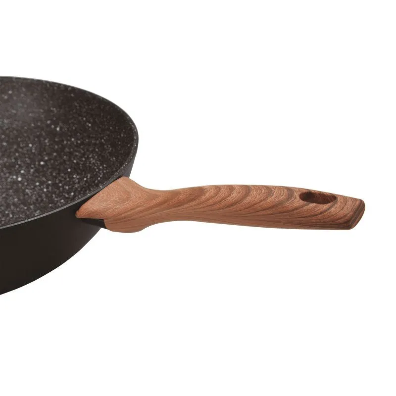 SAMBONET - Wok Spadella con Manico con Coperchio Rock & Rose Black 32cm