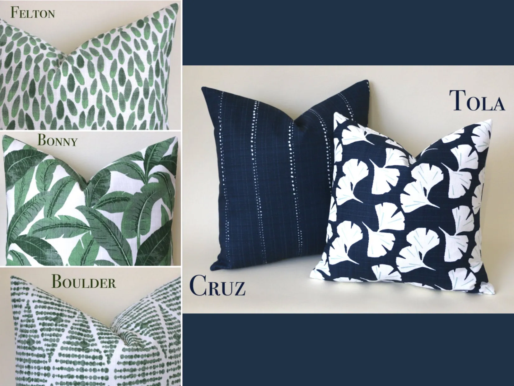 Santa Cruz Collection: Tropical Pillow Covers / Palm Leaf Pillow Covers / Boho Outdoor Pillow Covers / Banana Leaf Pillow Cover