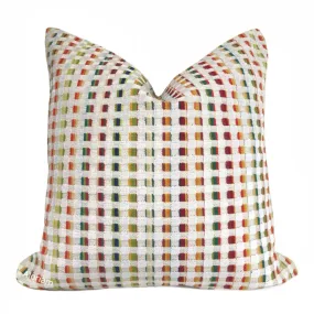 Sedgwick Multicolor Epingle Velvet Checks Pillow Cover (Fabric by the Yard available)