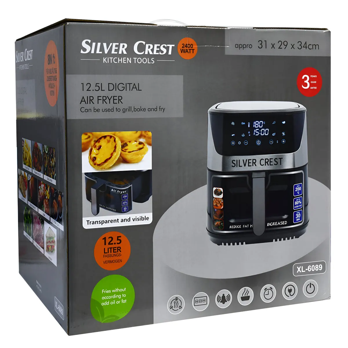 Silver Crest 12.5L Digital Air Fryer 2400W