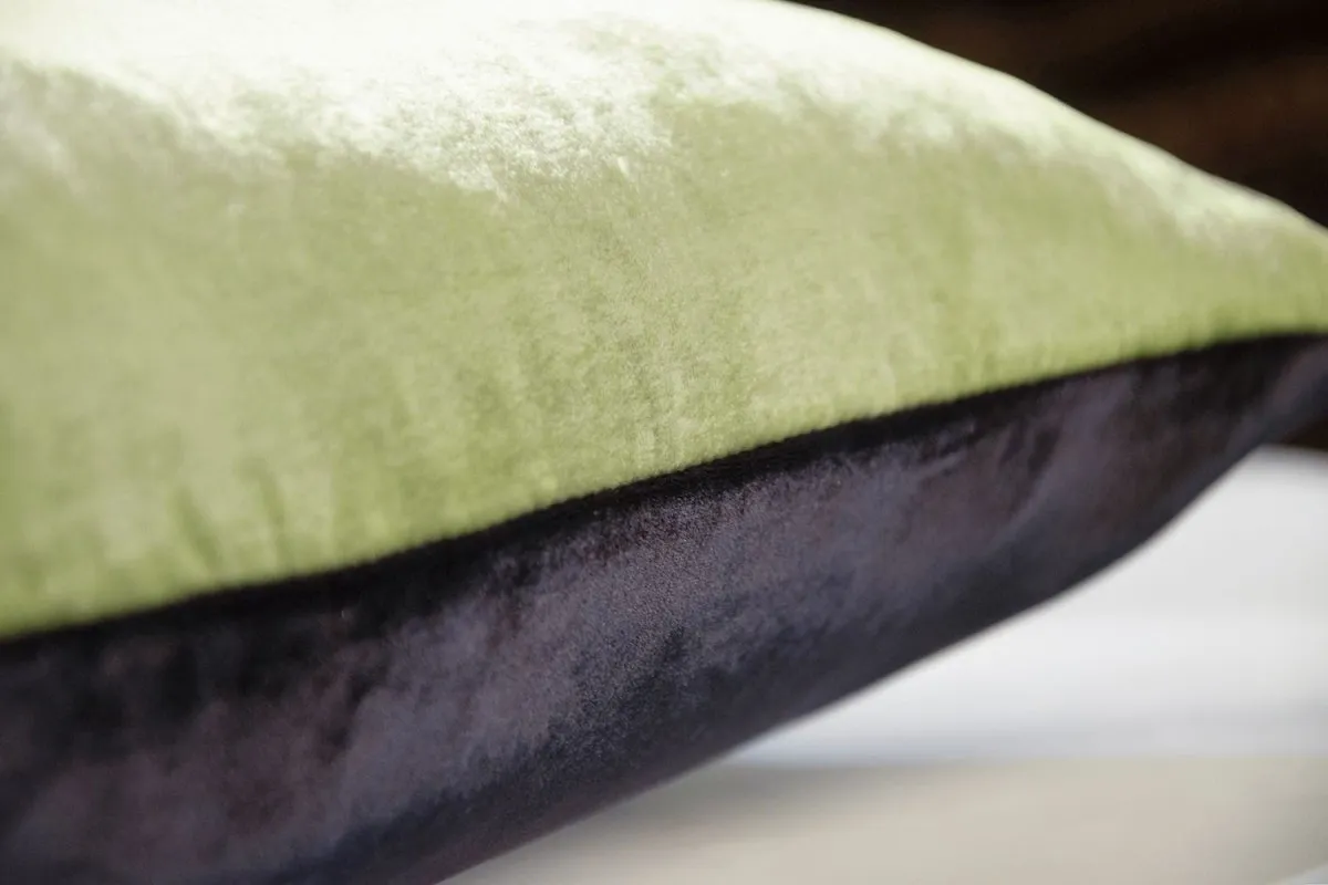 Smoke & Ice Two Tone Ombre Velvet Pillow