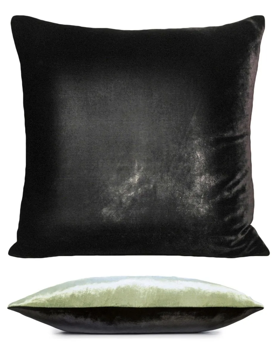 Smoke & Ice Two Tone Ombre Velvet Pillow