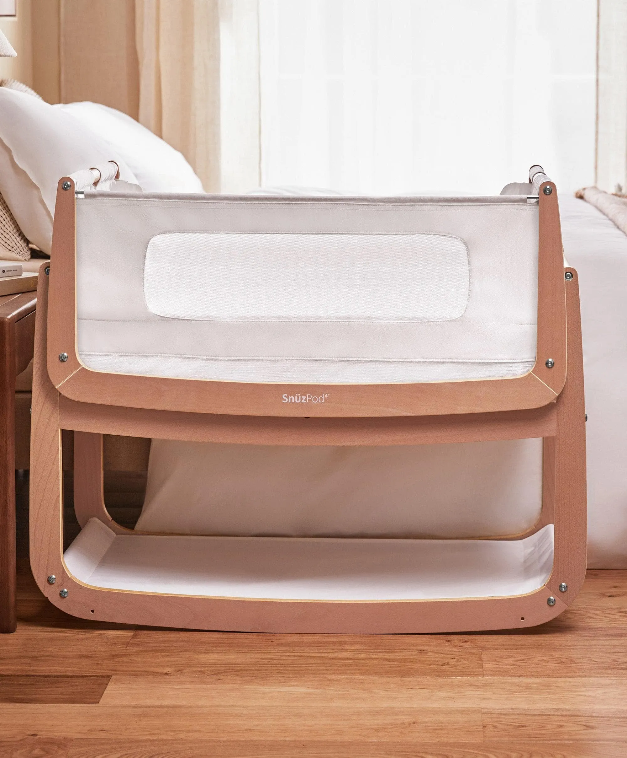 SnuzPod4 Bedside Crib - Natural