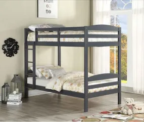 Solid Wood Grey Bunk Bed