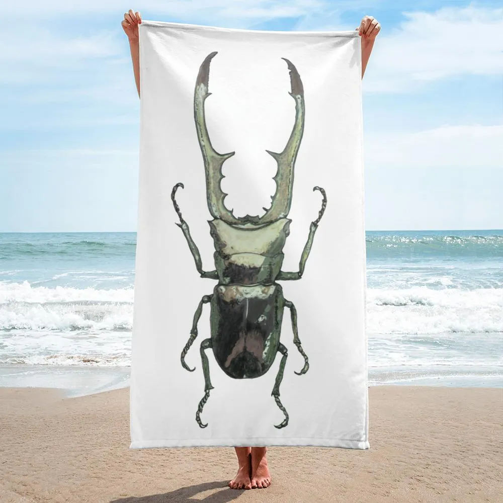 Stag Beetle Towel Illustrated by Robert Bowen