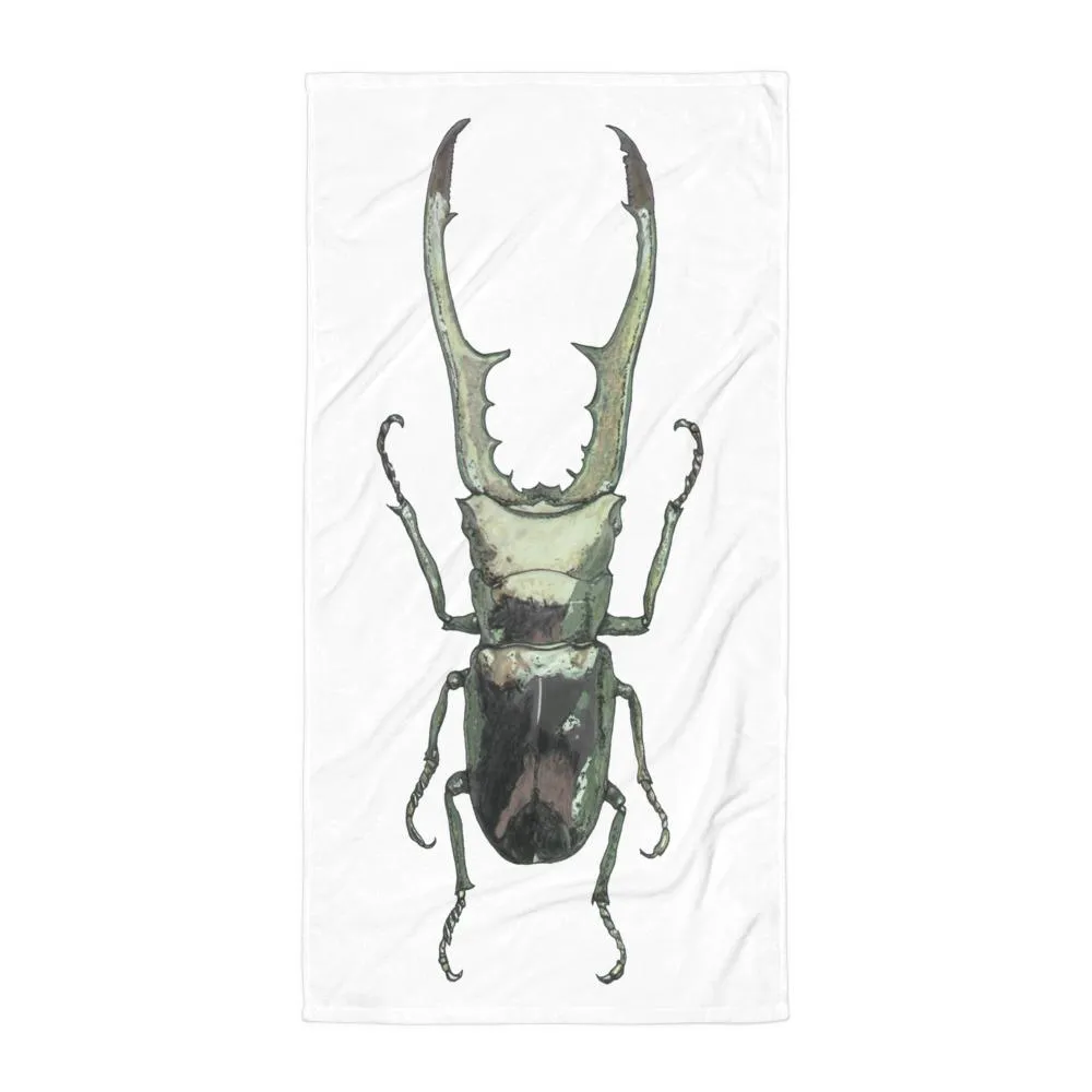 Stag Beetle Towel Illustrated by Robert Bowen