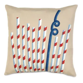 Summer Straws Outdoor Throw Pillow Cover 20x20