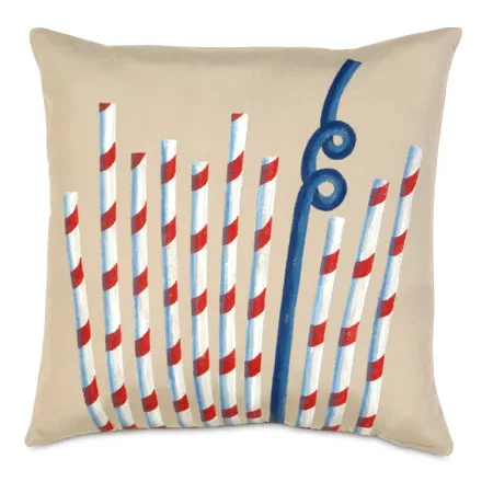 Summer Straws Outdoor Throw Pillow Cover 20x20