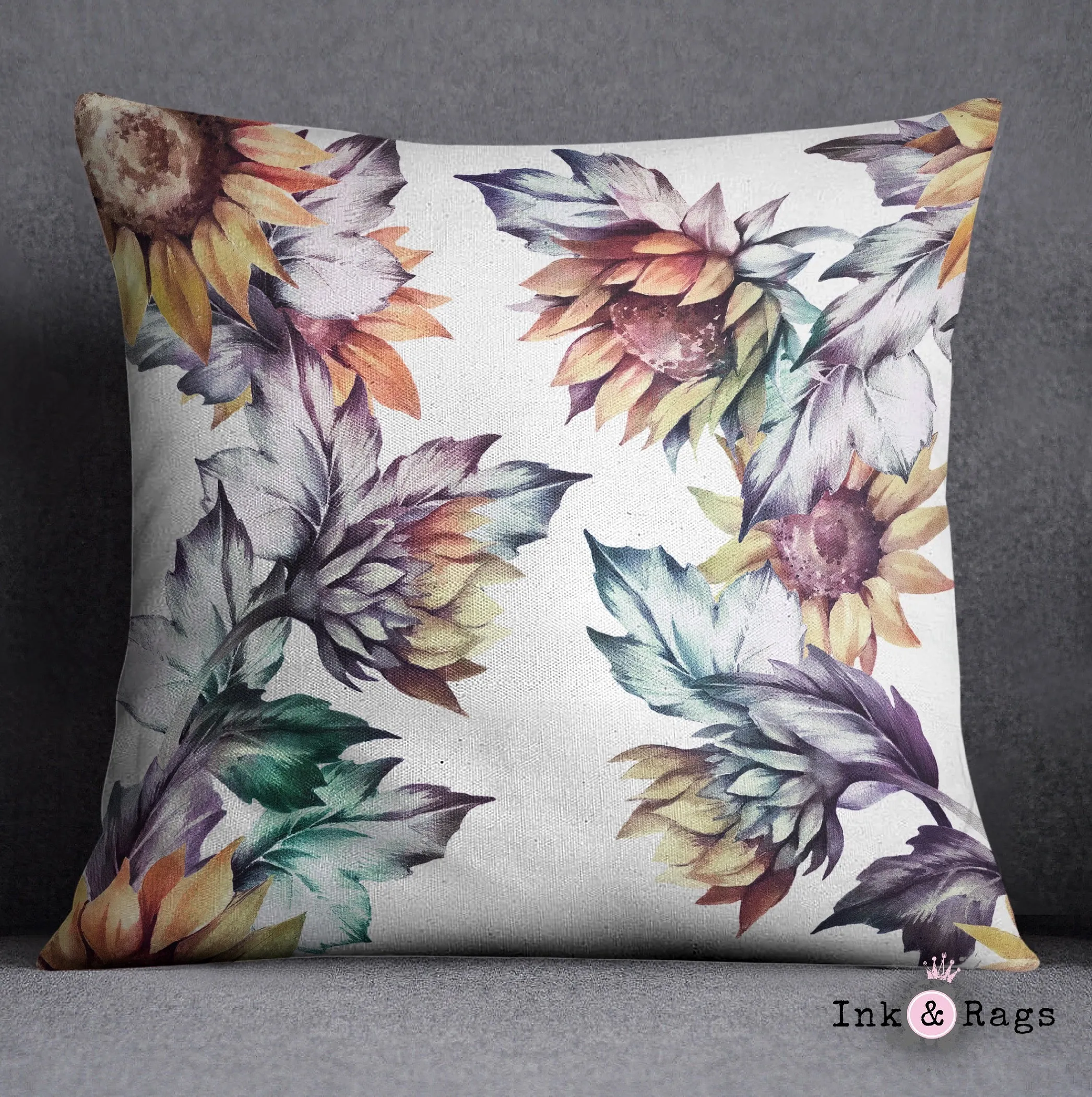 Sunset Sunflower Throw Pillow