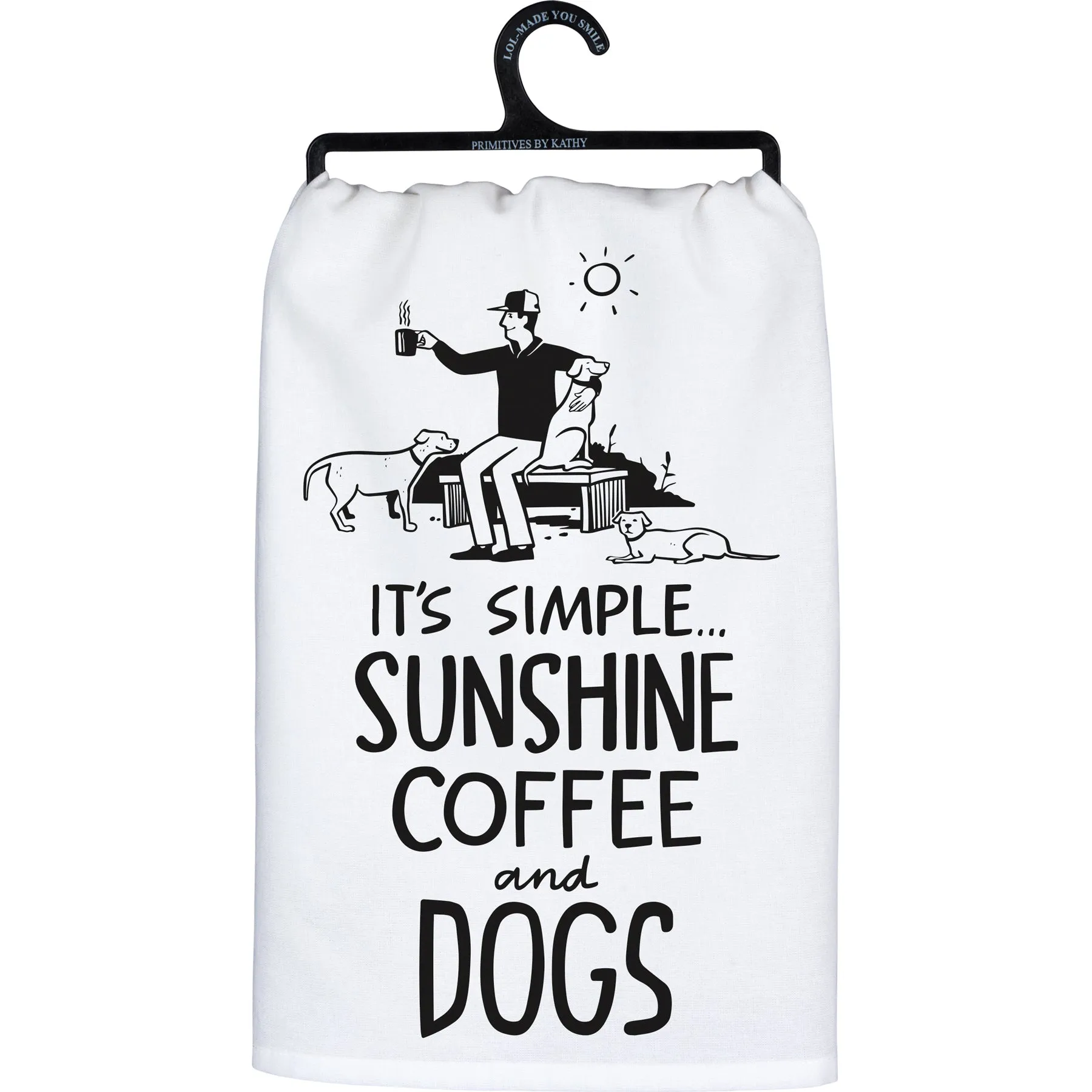 'Sunshine, Coffee, & Dogs' Kitchen Towel