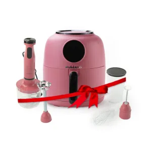 The Better Home Fumato Diwali Gift Set |AirFryer & HandBlender| Air Fry, Blend and Make| Perfect Gifting Kit | Colour Coordinated Sets | 1 year Warranty (Cherry Pink)1300 Watts, 4.5 L