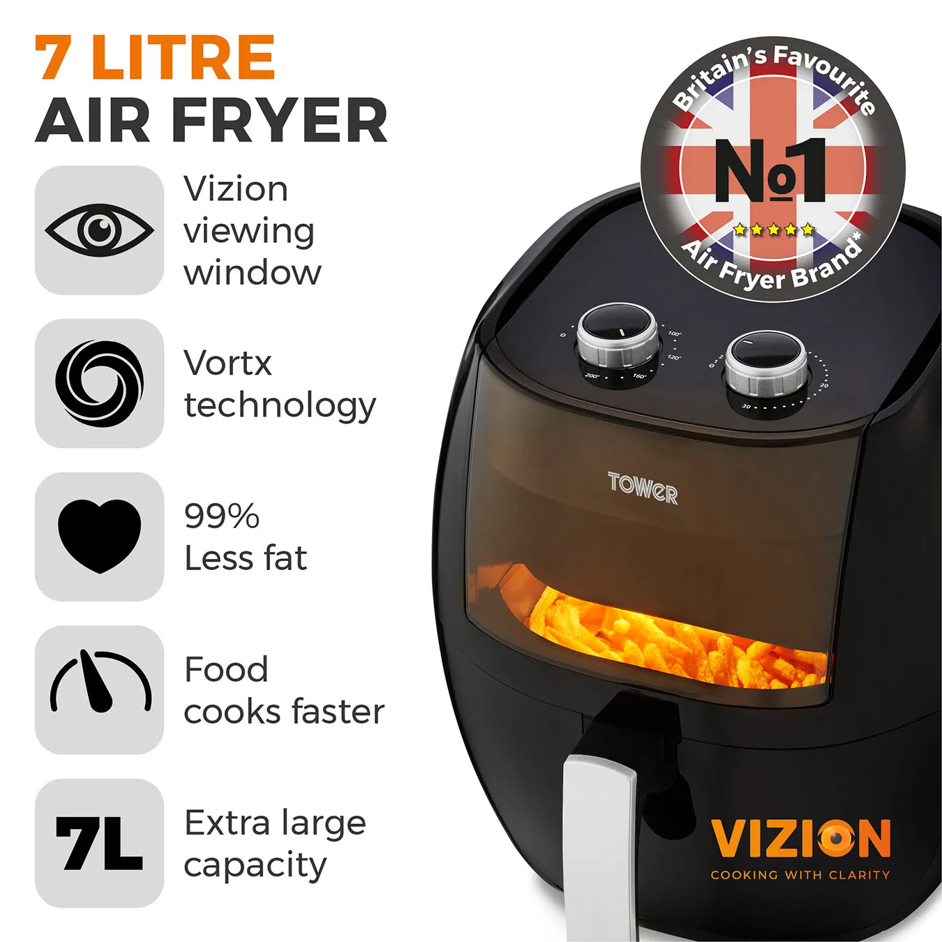 Tower Vortx Vizion 7 Litre Air Fryer Black Manual