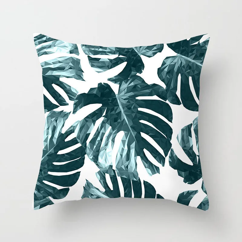 Tropical Leaf Cactus Throw Pillow  Covers