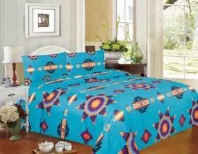 Turquoise Super Soft Queen Sheet Set – Starburst Design