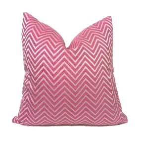 Two Tone Pink Chevron Zig Zag Upholstery Pillow Cover