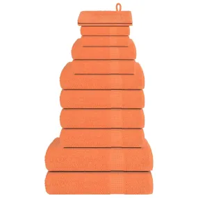 vidaXL 12 Piece Towel Set Orange 360 gsm 100% Cotton