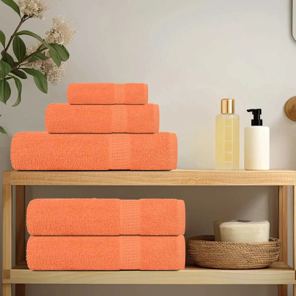 vidaXL 12 Piece Towel Set Orange 360 gsm 100% Cotton