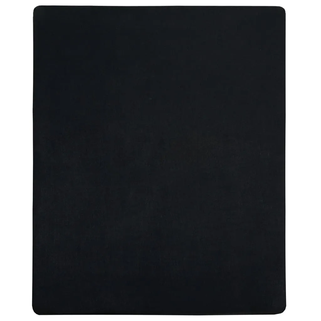 vidaXL Jersey Fitted Sheet Black 180x200 cm Cotton