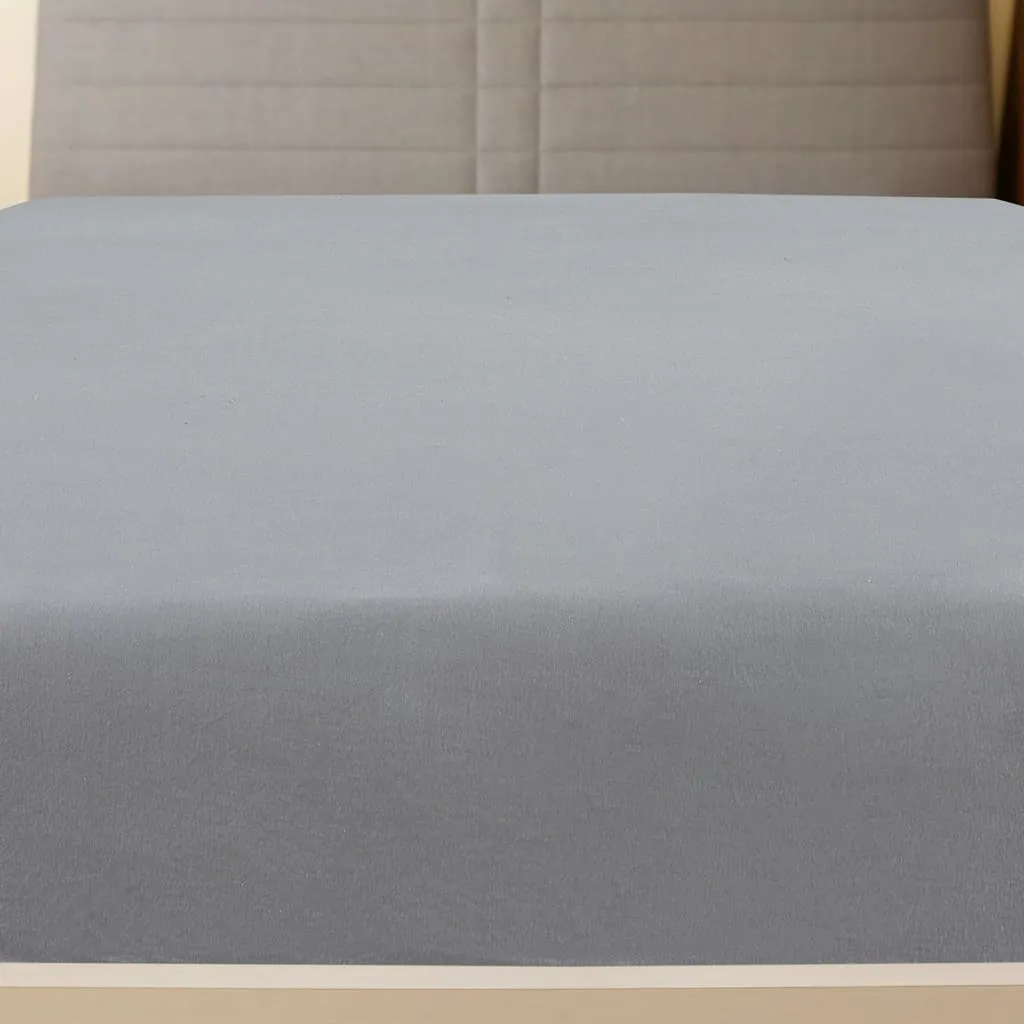 vidaXL Jersey Fitted Sheet Grey 90x200 cm Cotton