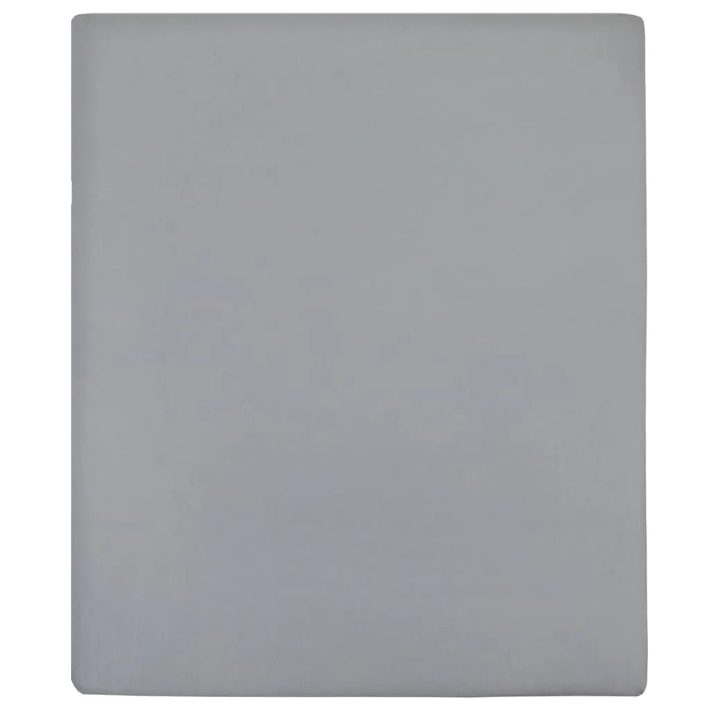 vidaXL Jersey Fitted Sheet Grey 90x200 cm Cotton